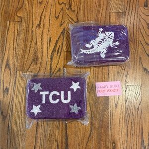 Purple Custom Beaded TCU Crossbody/Handbag